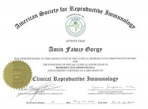 American Society For Reproductive Immunology Certificate